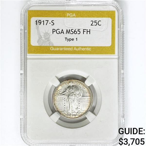 1917-S Standing Liberty Quarter PGA MS65 FH Type 1