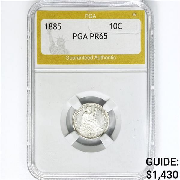 1885 Seated Liberty Dime PGA PR65