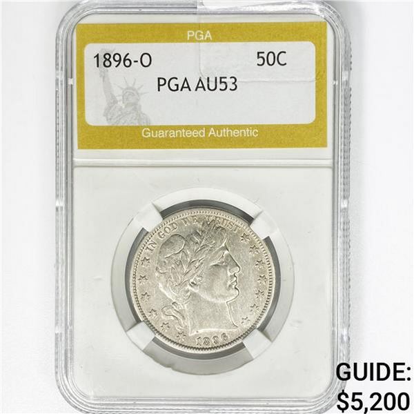 1896-O Barber Half Dollar PGA AU53