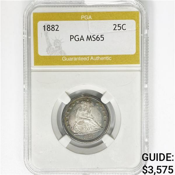 1882 Seated Liberty Quarter PGA MS65