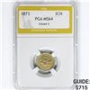 Image 1 : 1873 Nickel Three Cent PGA MS64 Closed 3