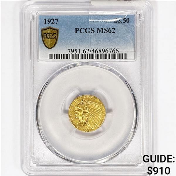 1927 $2.50 Gold Quarter Eagle PCGS MS62