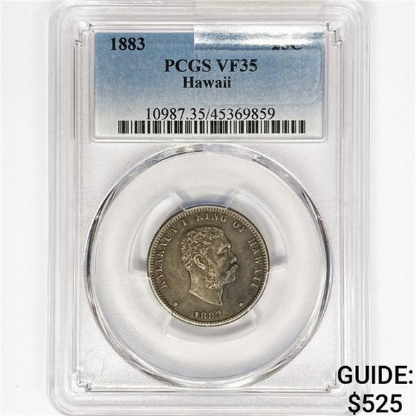 1883 Kingdom of Hawaii Quarter PCGS VF35