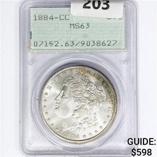 1884-CC Morgan Silver Dollar PCGS MS63