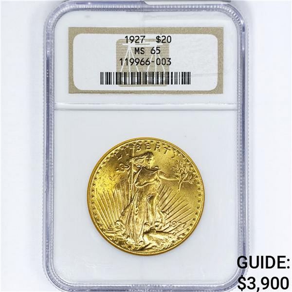 1927 $20 Gold Double Eagle NGC MS65