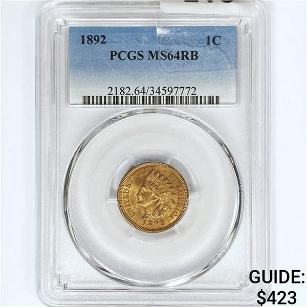 1892 Indian Head Cent PCGS MS64 RB