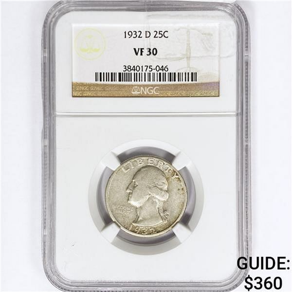 1923-D Washington Silver Quarter NGC VF30