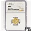 Image 1 : 1853 $2.50 Gold Quarter Eagle NGC MS62