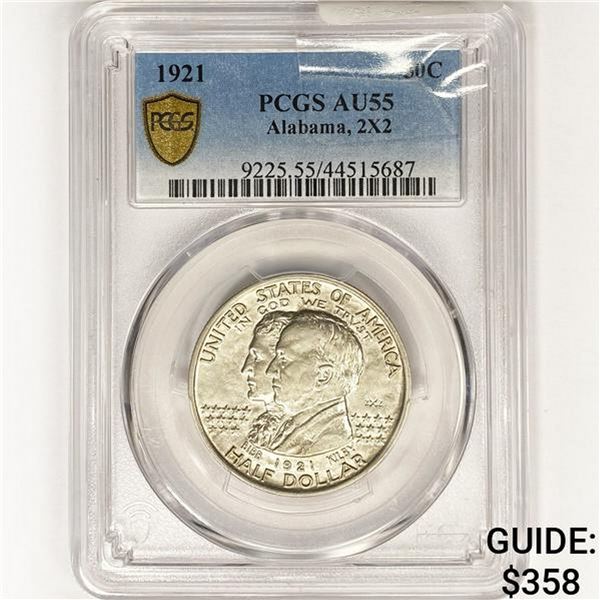 1921 Alabama Half Dollar PCGS AU55 2X2