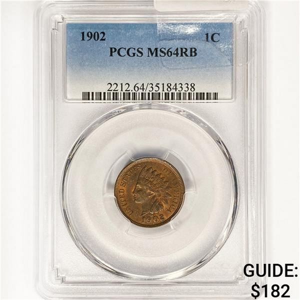 1902 Indian Head Cent PCGS MS64 RB