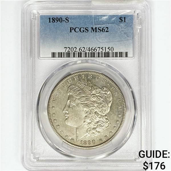 1890-S Morgan Silver Dollar PCGS MS62