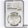 Image 1 : 1922 Silver Peace Dollar NGC MS63
