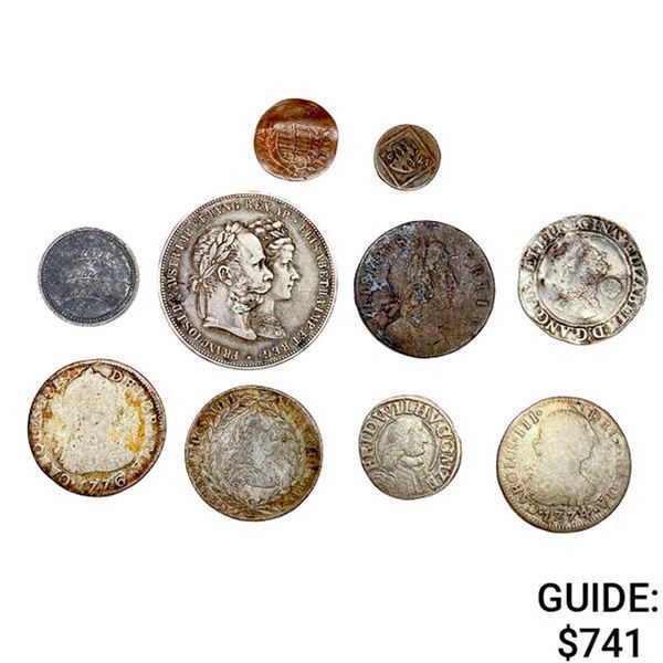 Varied Ancient & Foreign Coins w/ Silver (10 Coin