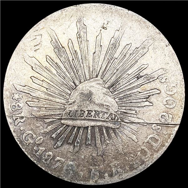 1876 Mexico Silver 8 Reales LIGHTLY CIRCULATED
