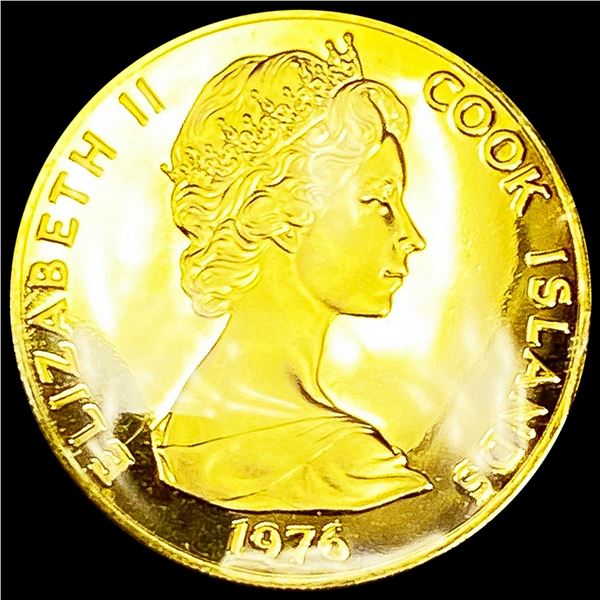 1976 Cook Isles .2778oz Gold $100 GEM PROOF
