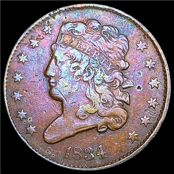 1834 Classic Head Half Cent CLOSELY UNCIRCULATED