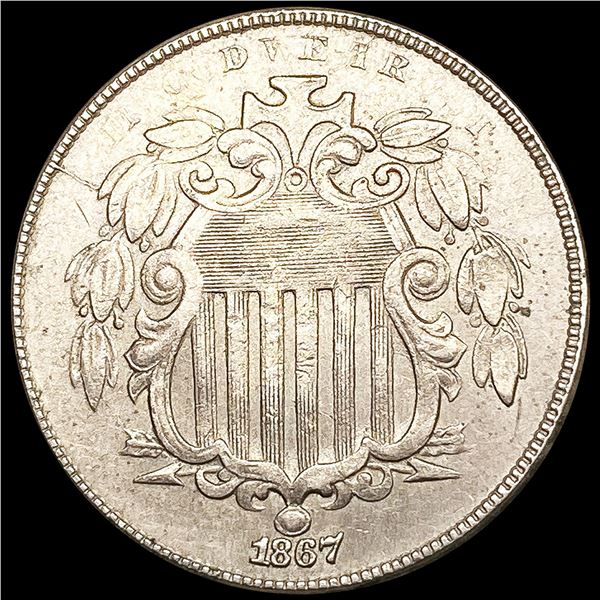 1867 No Rays Shield Nickel CLOSELY UNCIRCULATED
