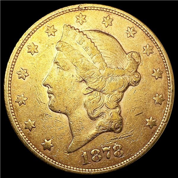 1878-S $20 Gold Double Eagle LIGHTLY CIRCULATED