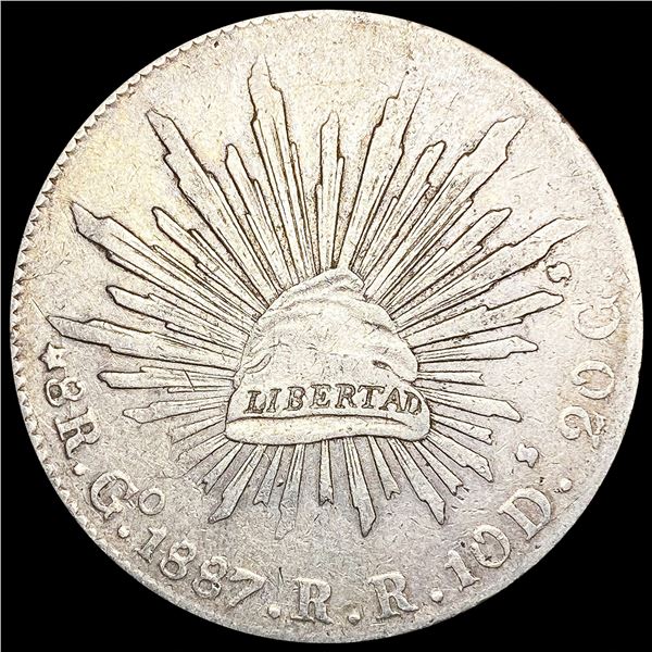 1887 Mexico Silver 8 Reales LIGHTLY CIRCULATED