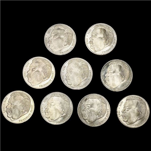 (9) 1975 Germany Silver 5 Marks HIGH GRADE