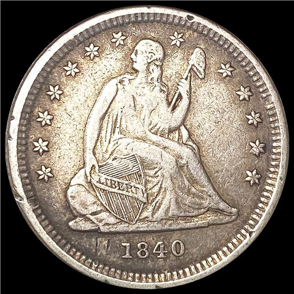 1840-O Seated Liberty Quarter NICELY CIRCULATED