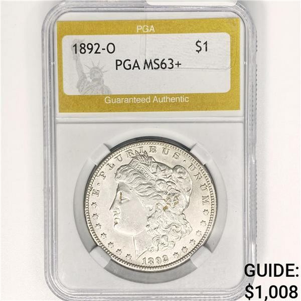 1892-O Morgan Silver Dollar PGA MS63+