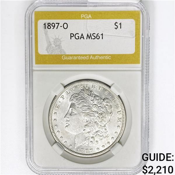1897-O Morgan Silver Dollar PGA MS61