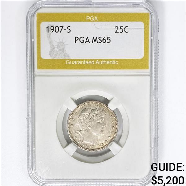 1907-S Barber Quarter PGA MS65
