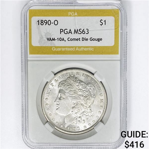 1890-O Morgan $1 PGA MS63 VAM10A,Comet Die Gouge