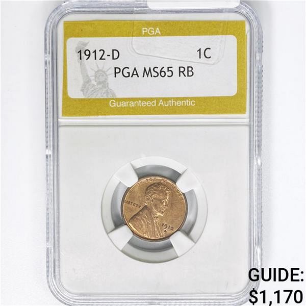 1912-D Wheat Cent PGA MS65 RB