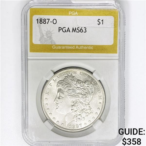 1887-O Morgan Silver Dollar PGA MS63