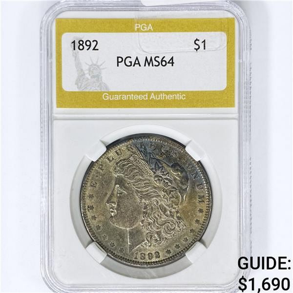 1892 Morgan Silver Dollar PGA MS64