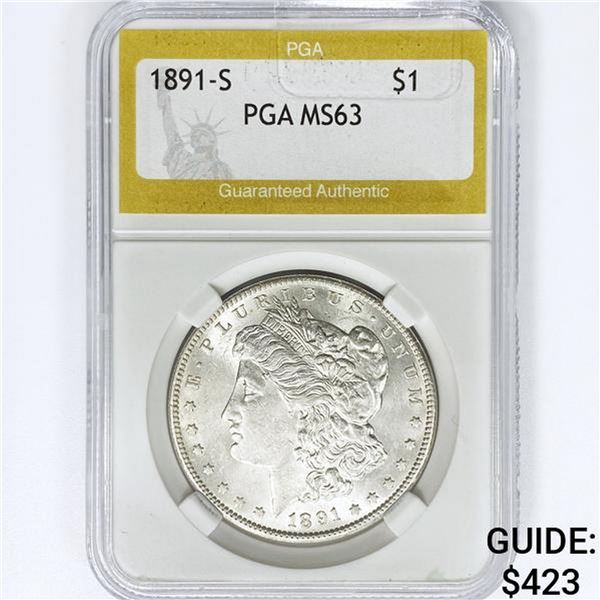 1891-S Morgan Silver Dollar PGA MS63