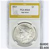 Image 1 : 1921 Silver Peace Dollar PGA MS64 High Relief