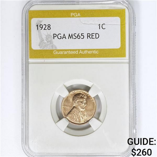 1928 Wheat Cent PGA MS65 RED