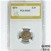 Image 1 : 1870 Nickel Three Cent PGA MS65