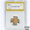 Image 1 : 1865 Indian Head Cent PGA MS63 RED