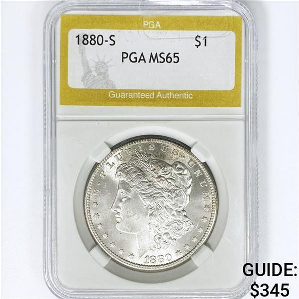 1880-S Morgan Silver Dollar PGA MS65