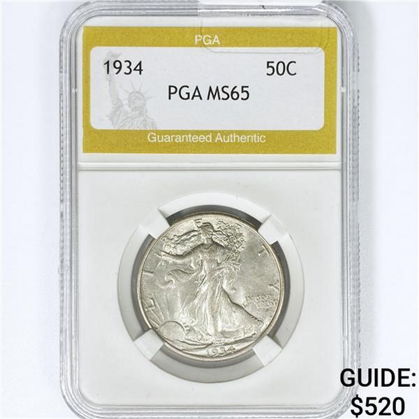 1934 Walking Liberty Half Dollar PGA MS65