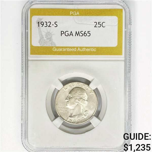 1932-S Washington Silver Quarter PGA MS65