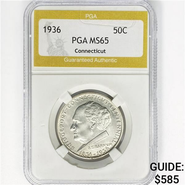 1936 Connecticut Half Dollar PGA MS65