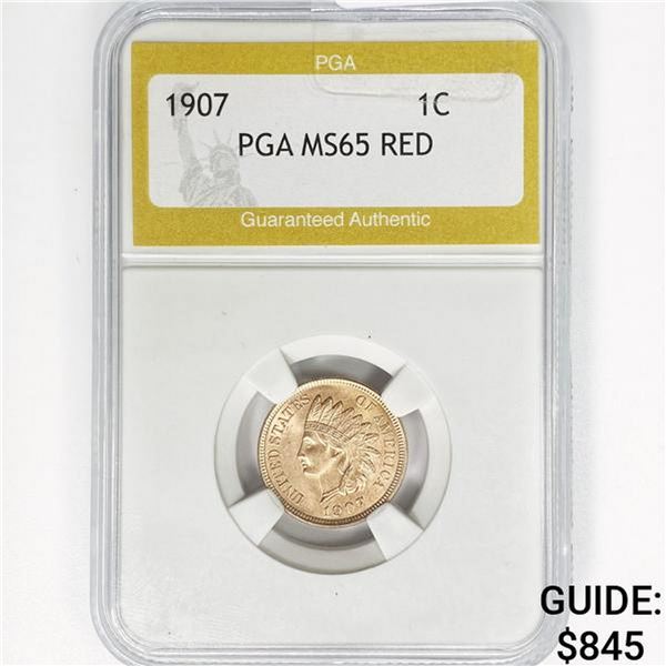 1907 Indian Head Cent PGA MS65 RED