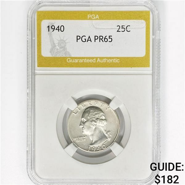 1940 Washington Silver Quarter PGA PR65