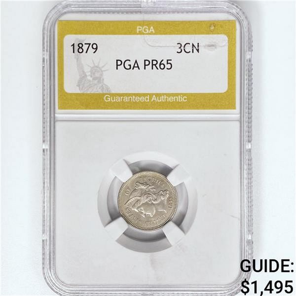 1879 Nickel Three Cent PGA PR65