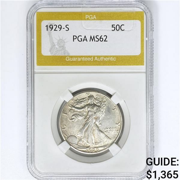 1929-S Walking Liberty Half Dollar PGA MS62