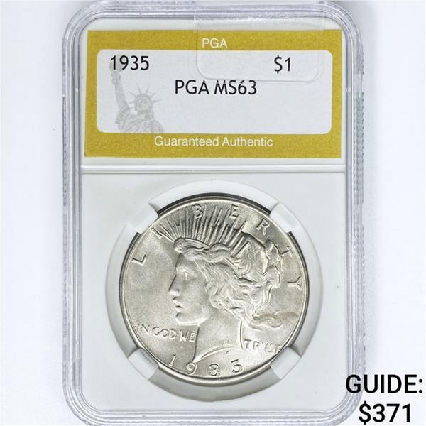 1935 Silver Peace Dollar PGA MS63