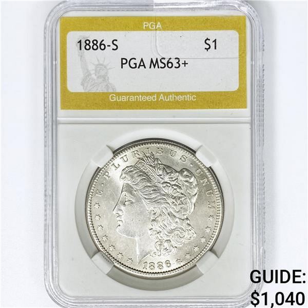1886-S Morgan Silver Dollar PGA MS63+