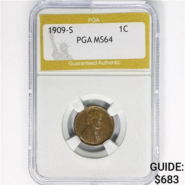 1909-S Wheat Cent PGA MS64