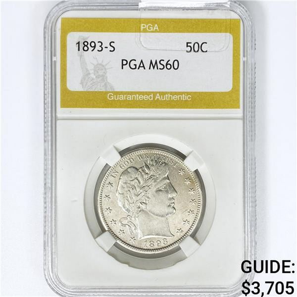 1893-S Barber Half Dollar PGA MS60