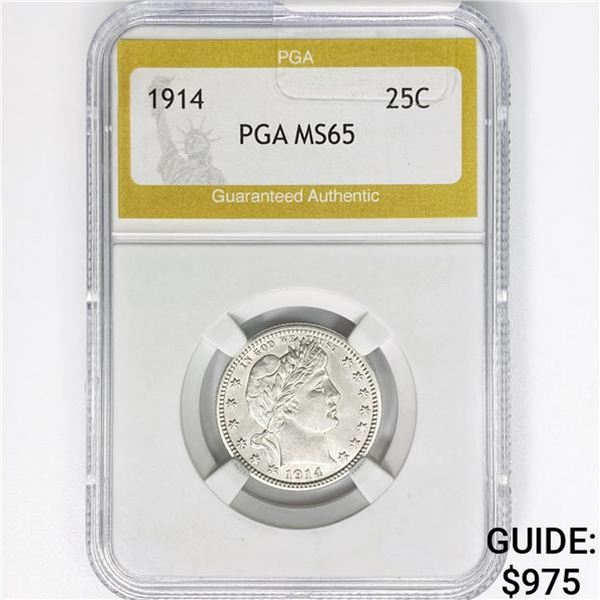 1914 Barber Quarter PGA MS65
